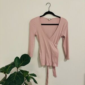 Y2K Vintage Express Wrap Top Pink